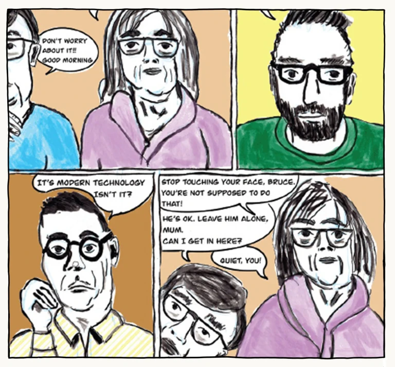 A Comic Visualising the Experience of Video-conferencing with Aging Parents During the COVID-19 Pandemic